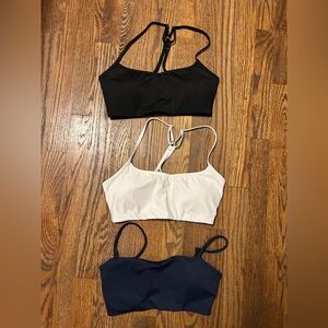 Elegant Black, White, and Navy Bras